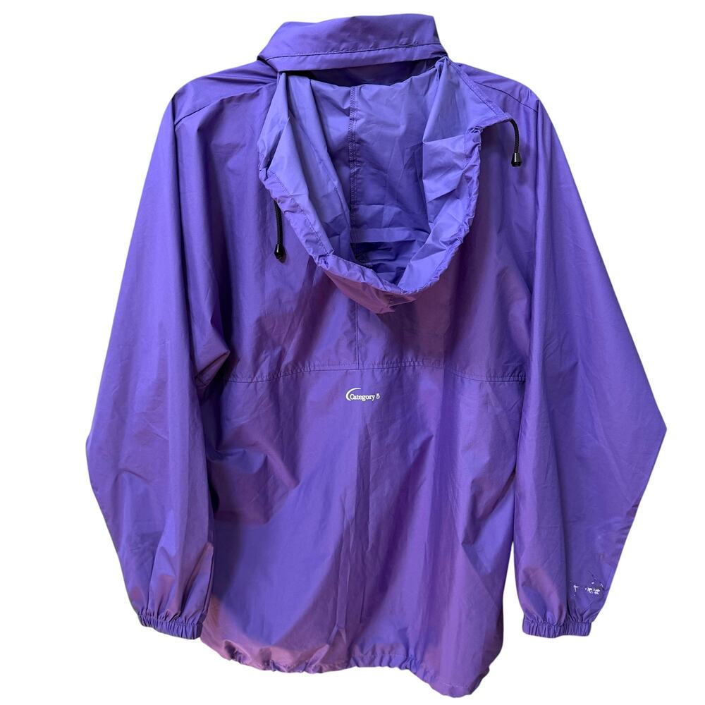 Category 5 Jacket Mens Size M Purple Quarter Zip Anorak Pullover Raincoat